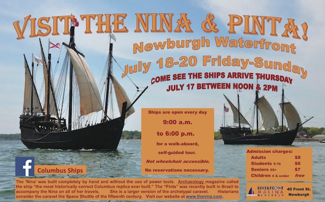 Nina  Pinta - Columbus ships - Newburgh FINAL flyer 7-9-2014 copy