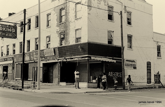 Abandoned storefront, Newburgh, New York, circa 1994, James Kaval